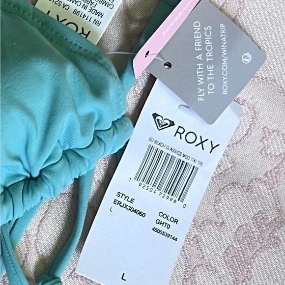 Roxy string bikini top size L. NWT - Picture 3 of 6